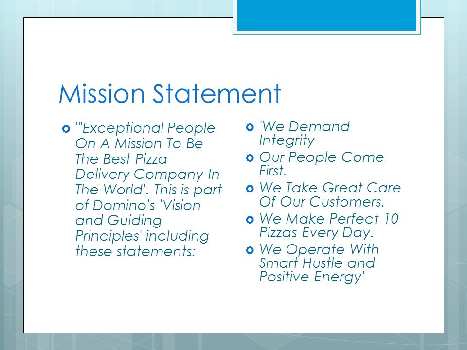 dominos mission statement