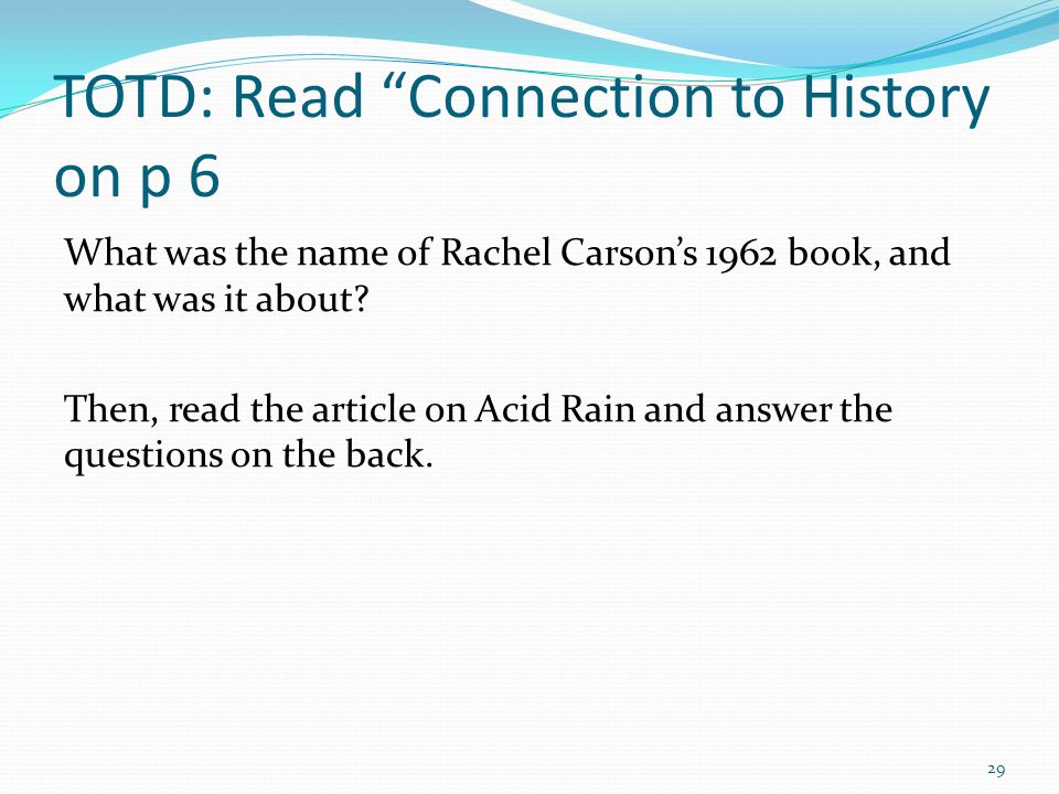 TOTD: Read Connection to History on p 6