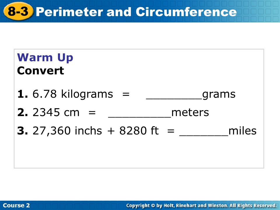 Perimeter and Circumference