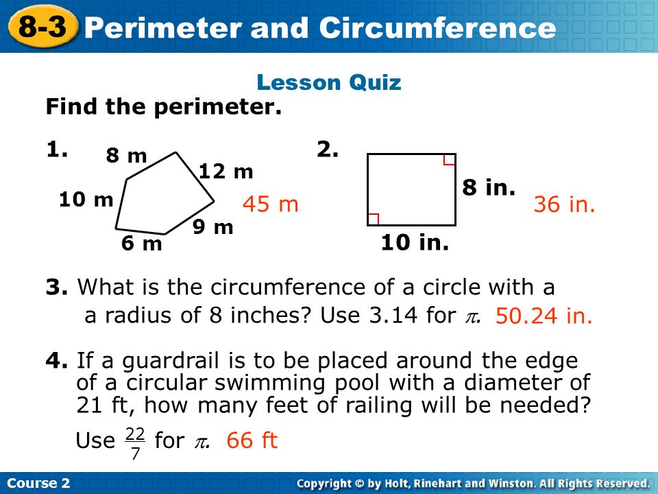 Perimeter and Circumference Insert Lesson Title Here