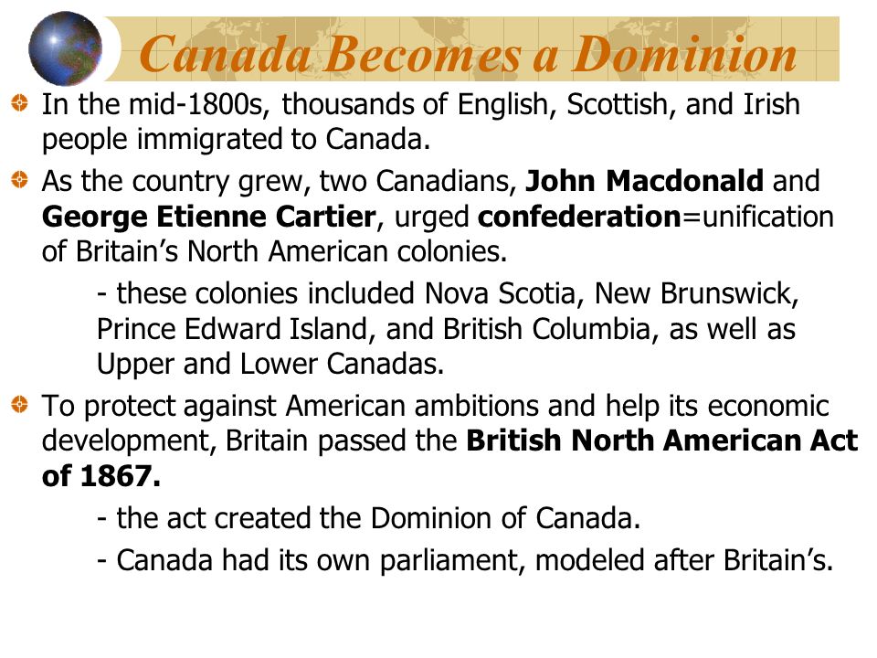 Canada Becomes a Dominion