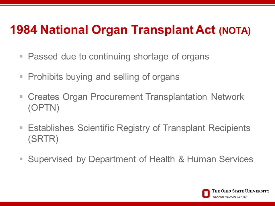 Transplant Regulatory Environment - ppt video online download