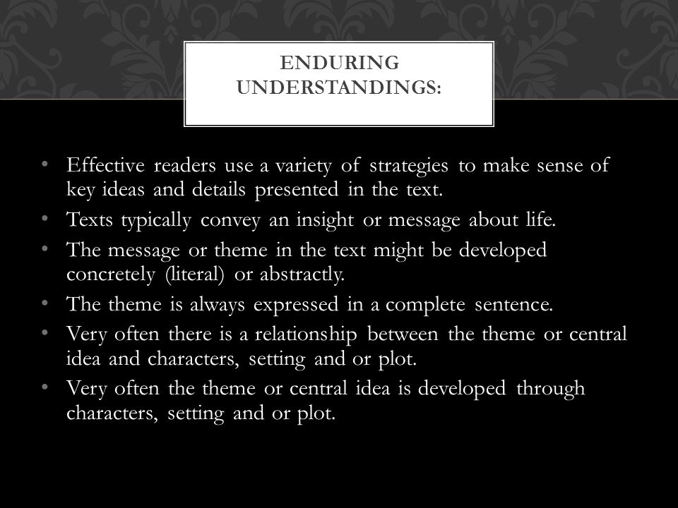 Enduring Understandings: