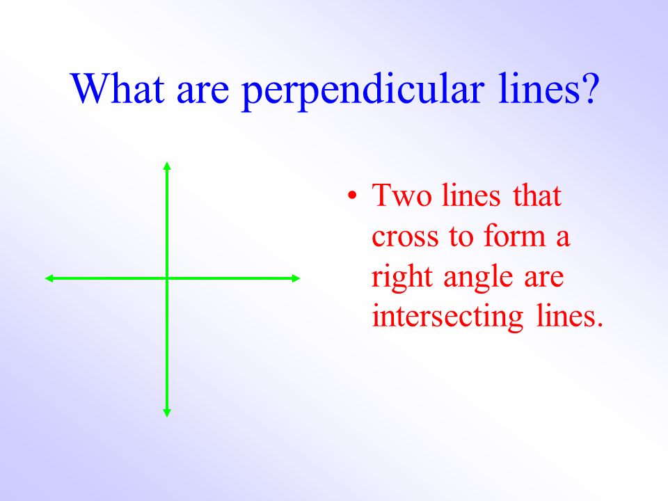What are perpendicular lines