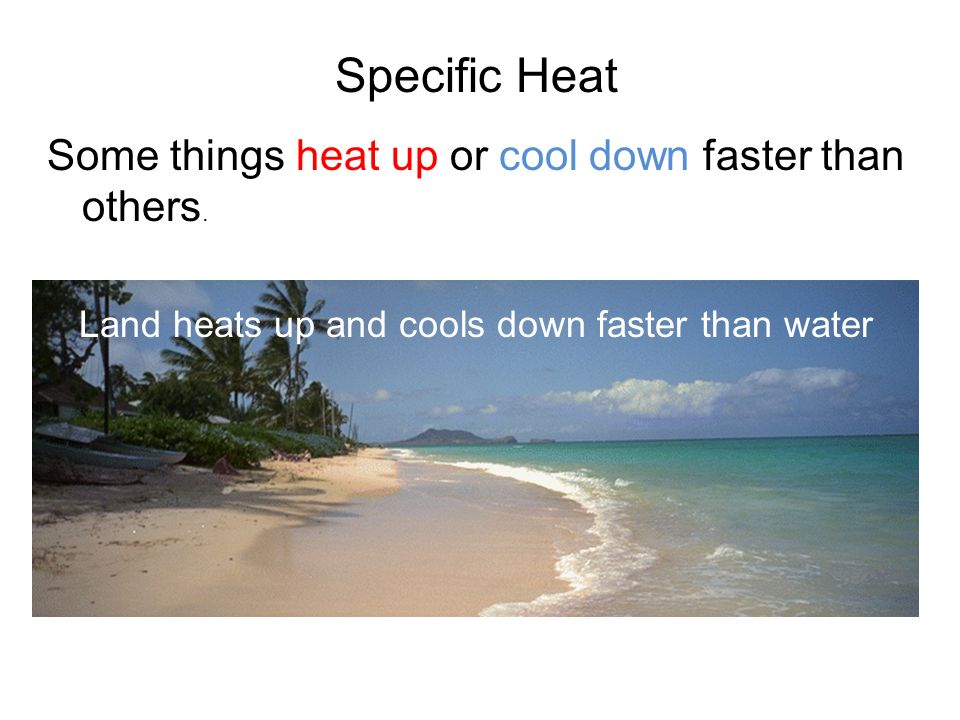 Land heats up and cools down faster than water