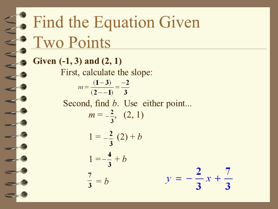 Find the Equation Given Two Points