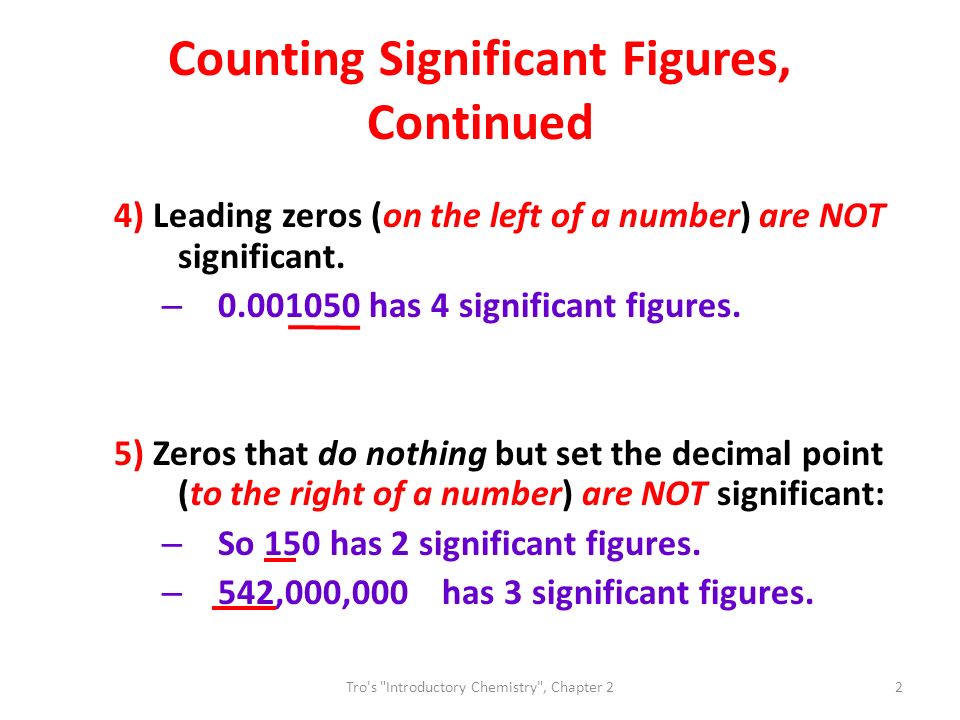 Counting Significant Figures, Continued