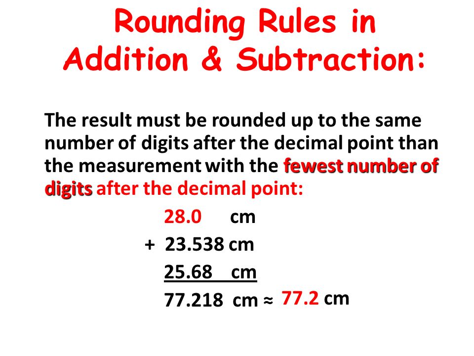 Rounding Rules in Addition & Subtraction: