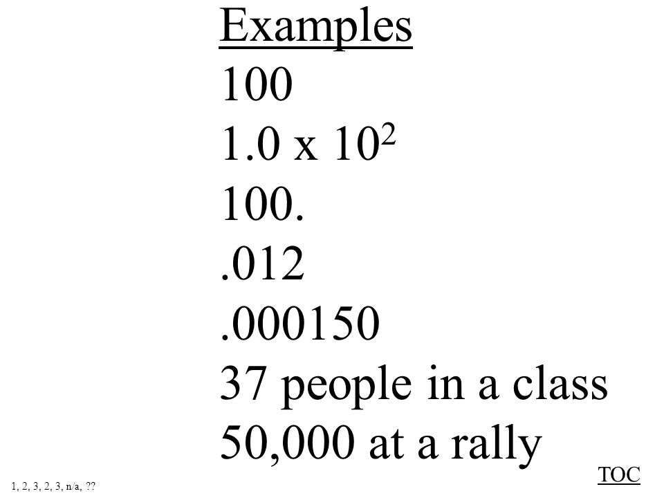 Examples x people in a class
