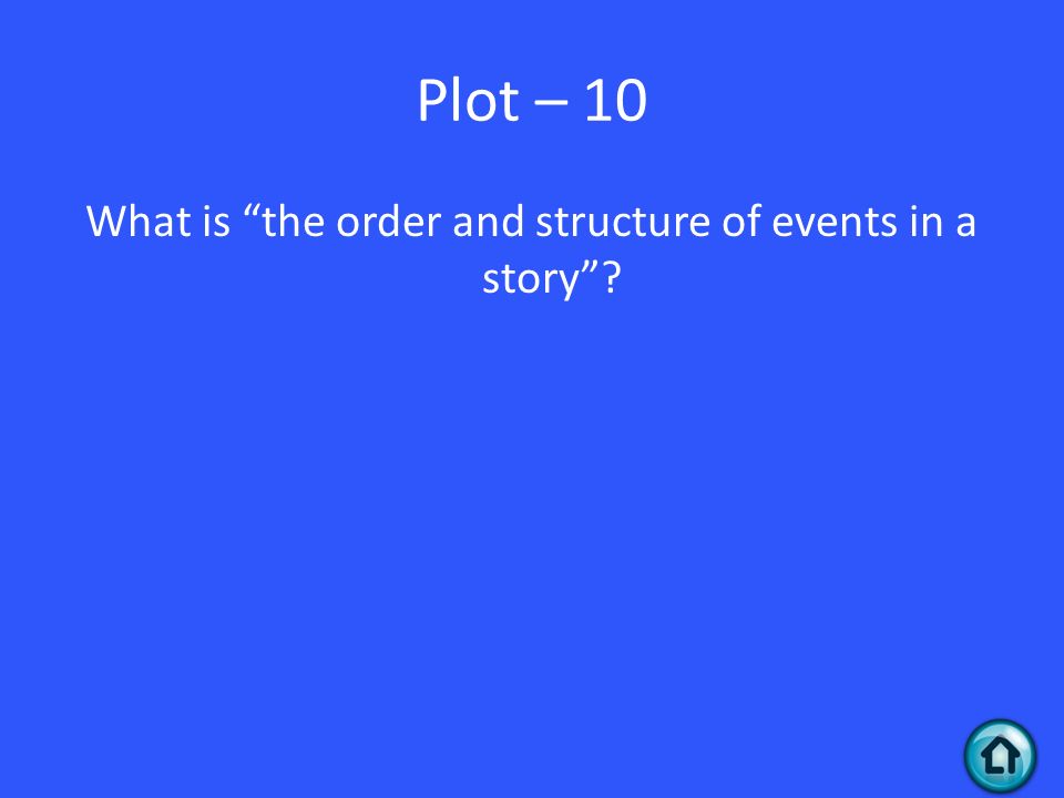 What is the order and structure of events in a story