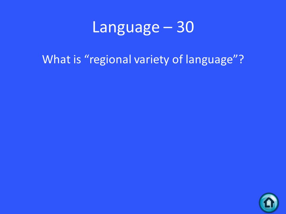 What is regional variety of language