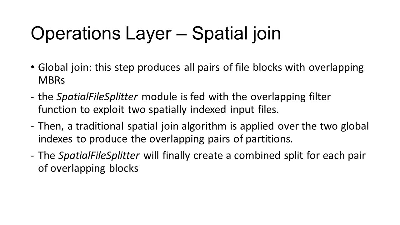 Operations Layer – Spatial join