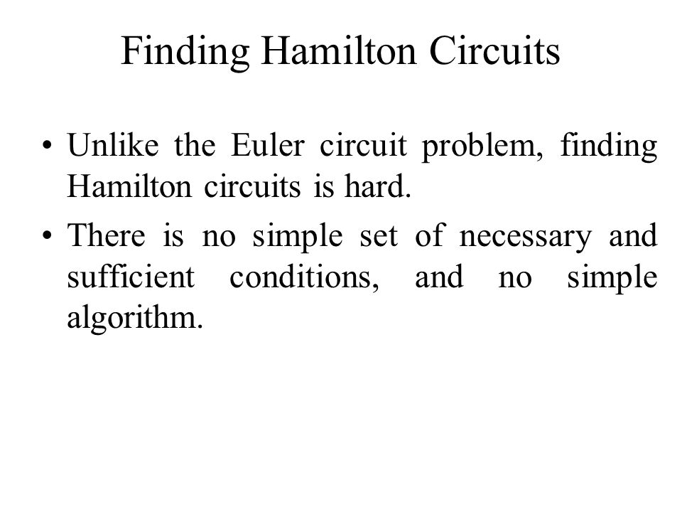 Finding Hamilton Circuits