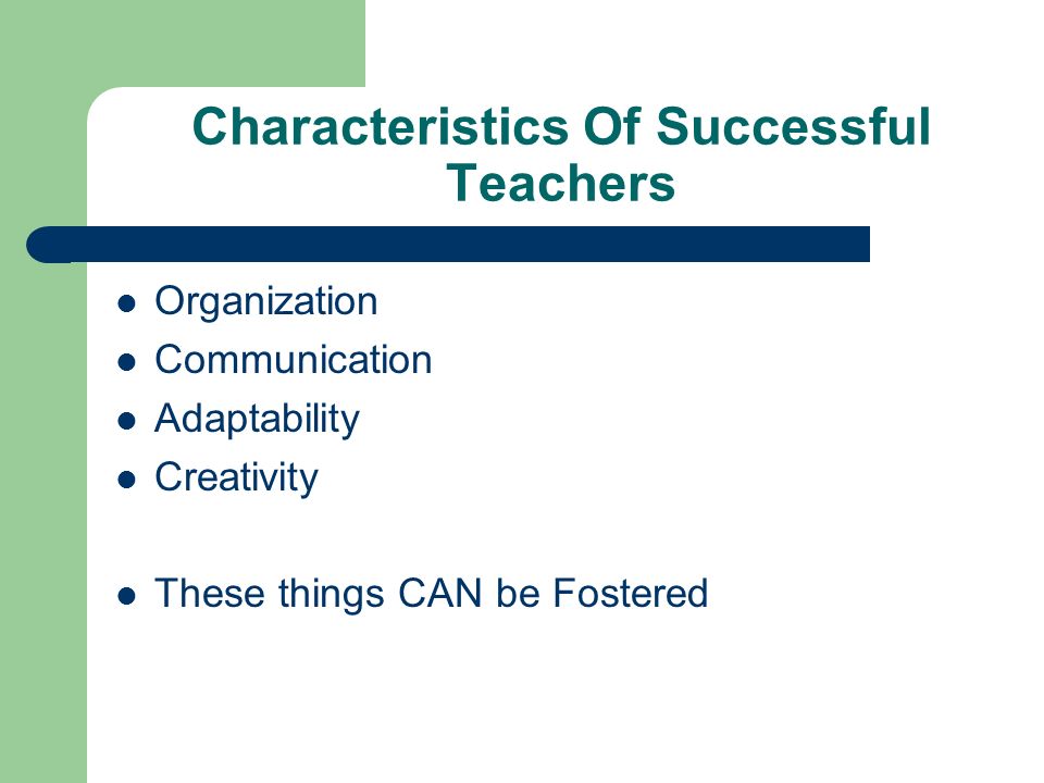 Characteristics Of Successful Teachers