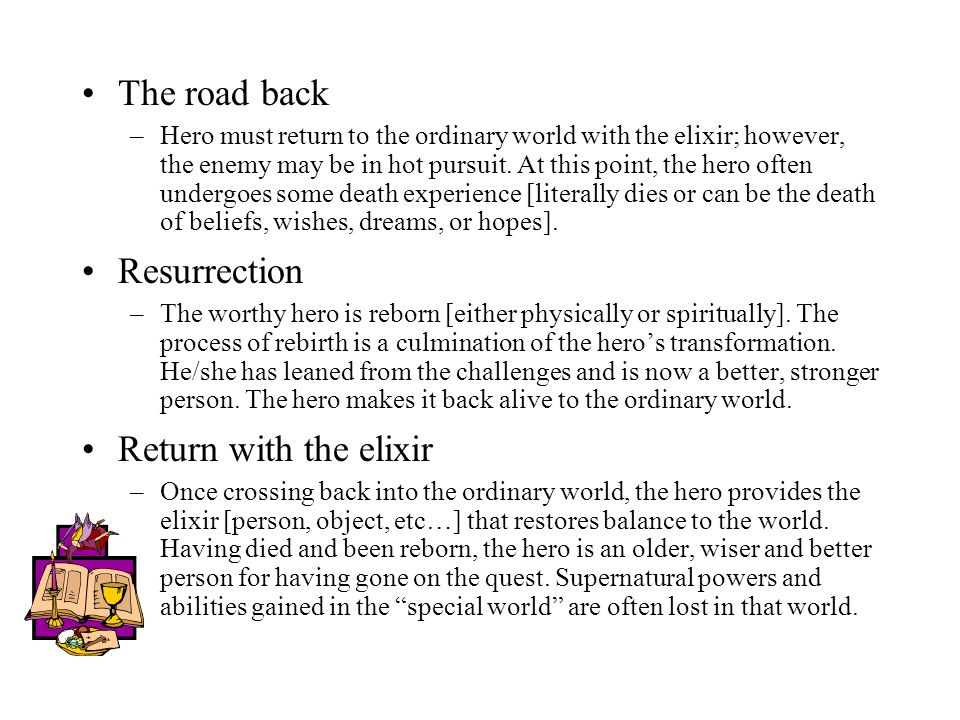 The road back Resurrection Return with the elixir