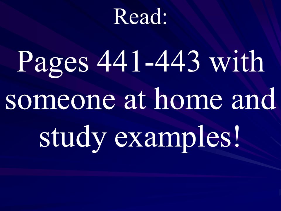 Pages with someone at home and study examples!