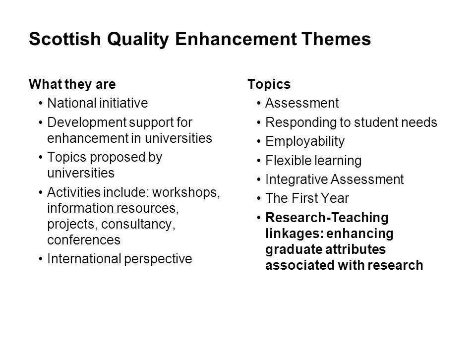 Scottish Quality Enhancement Themes