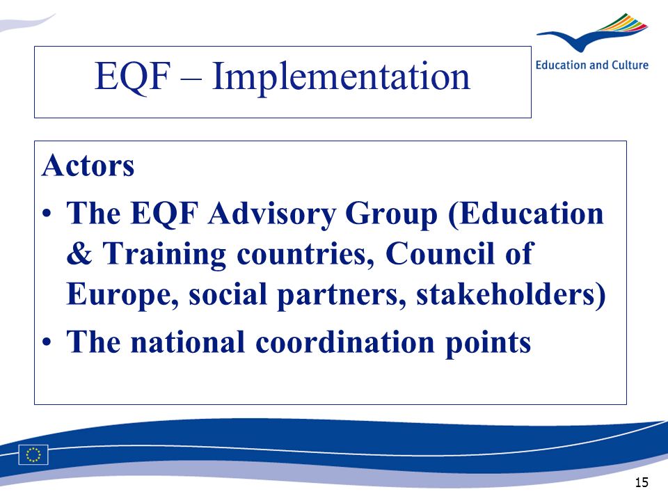 EQF – Implementation Actors