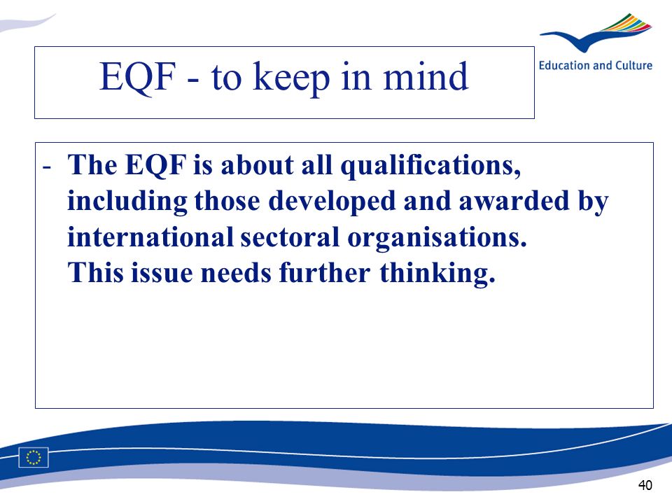 EQF - to keep in mind