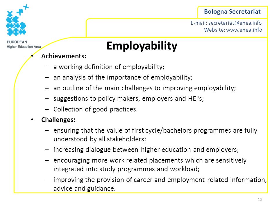 Employability Achievements: a working definition of employability;
