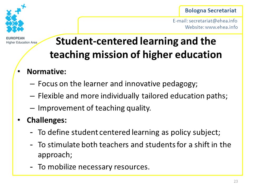 Student-centered learning and the teaching mission of higher education
