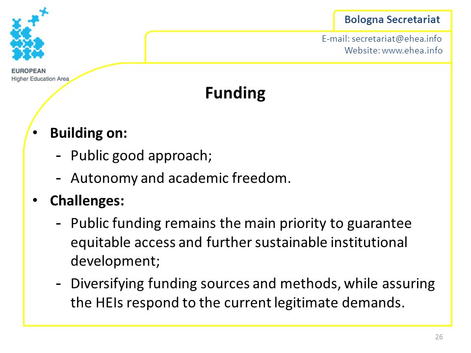 Funding Building on: Public good approach;