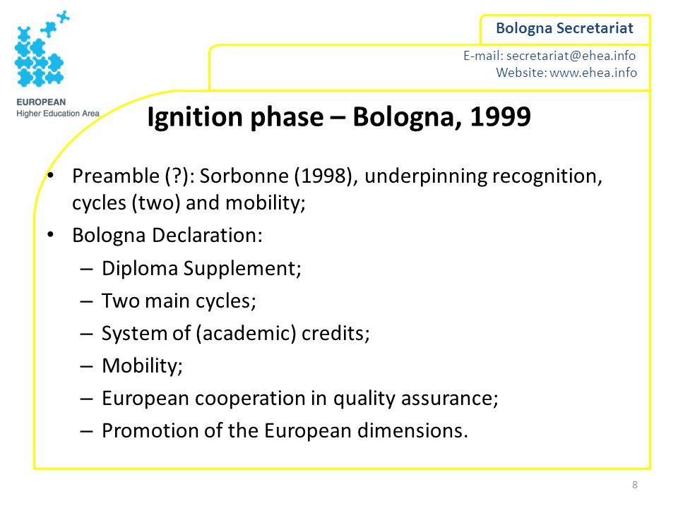 Ignition phase – Bologna, 1999