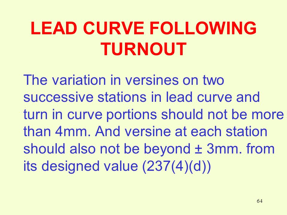 LEAD CURVE FOLLOWING TURNOUT