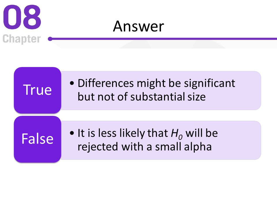 Answer Differences might be significant but not of substantial size