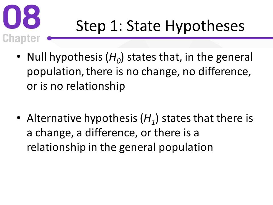 Step 1: State Hypotheses