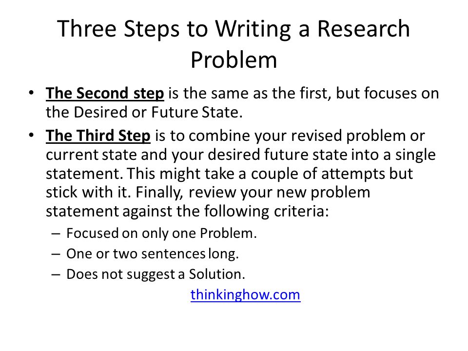 how to write a research problem