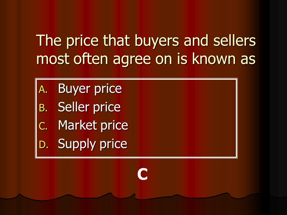 The price that buyers and sellers most often agree on is known as