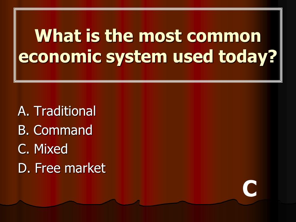 What is the most common economic system used today