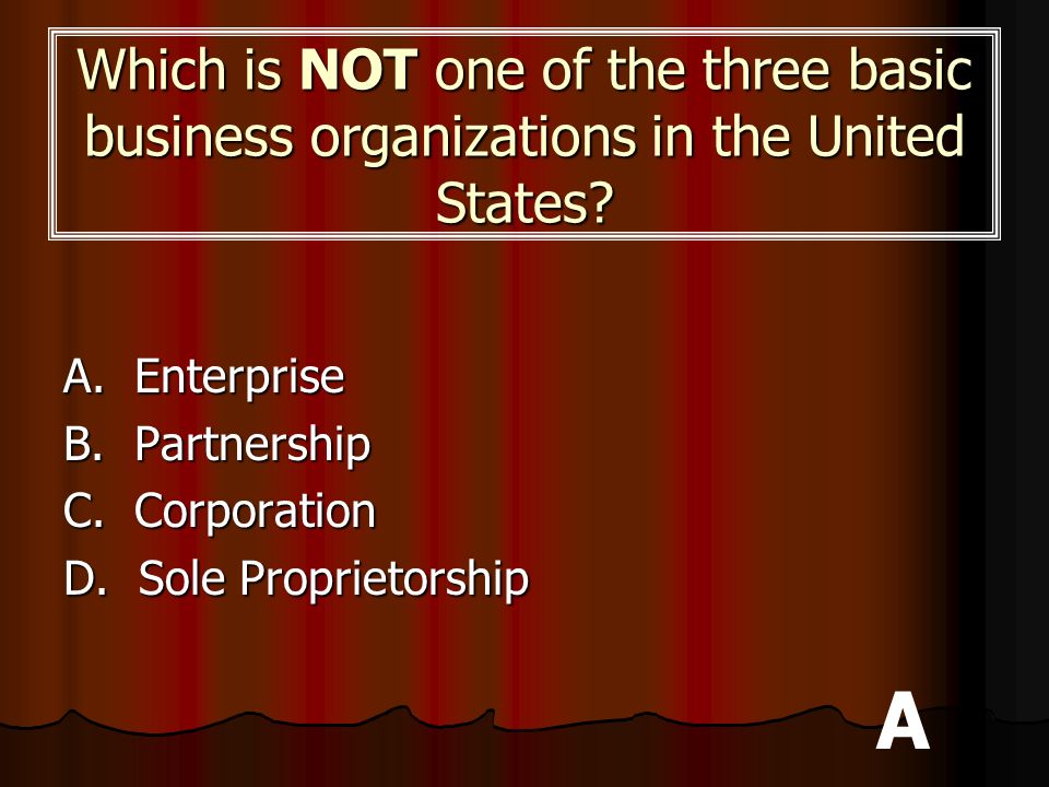 Which is NOT one of the three basic business organizations in the United States