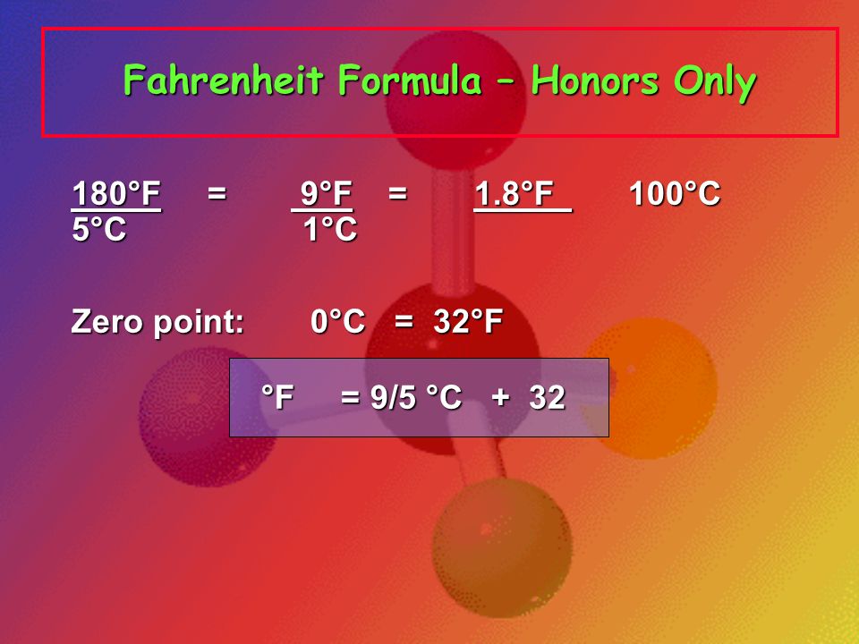 Fahrenheit Formula – Honors Only