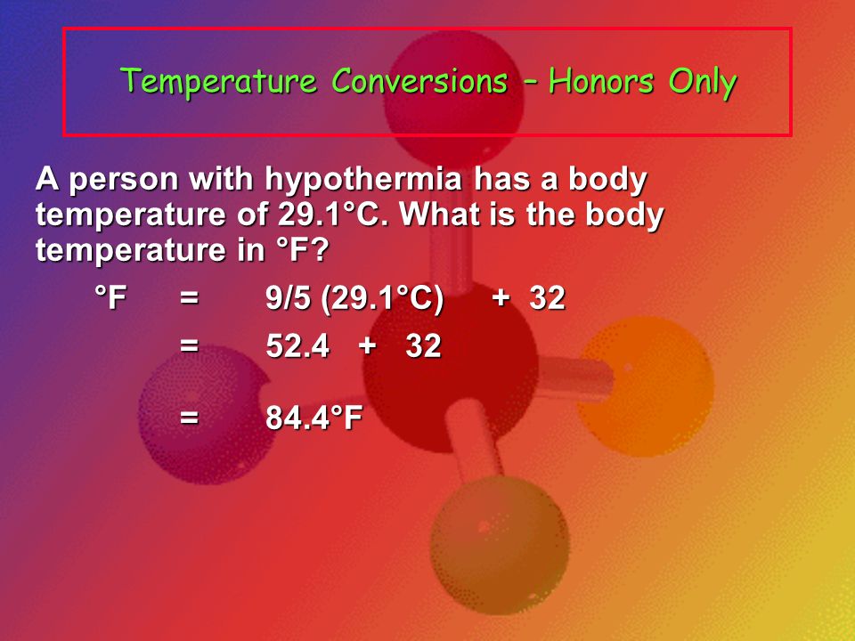 Temperature Conversions – Honors Only