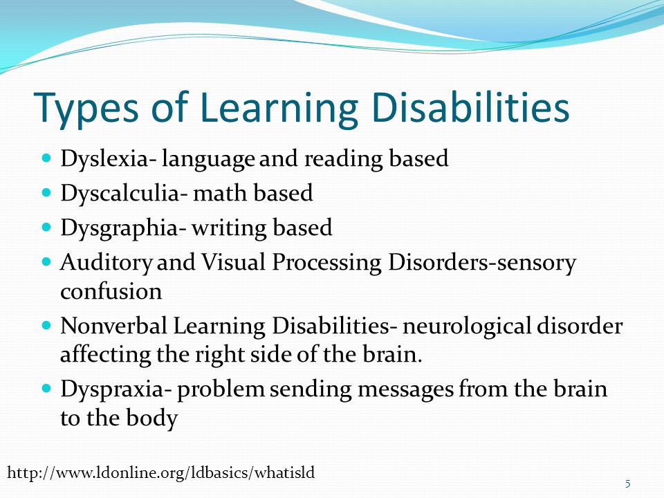 Types of Learning Disabilities