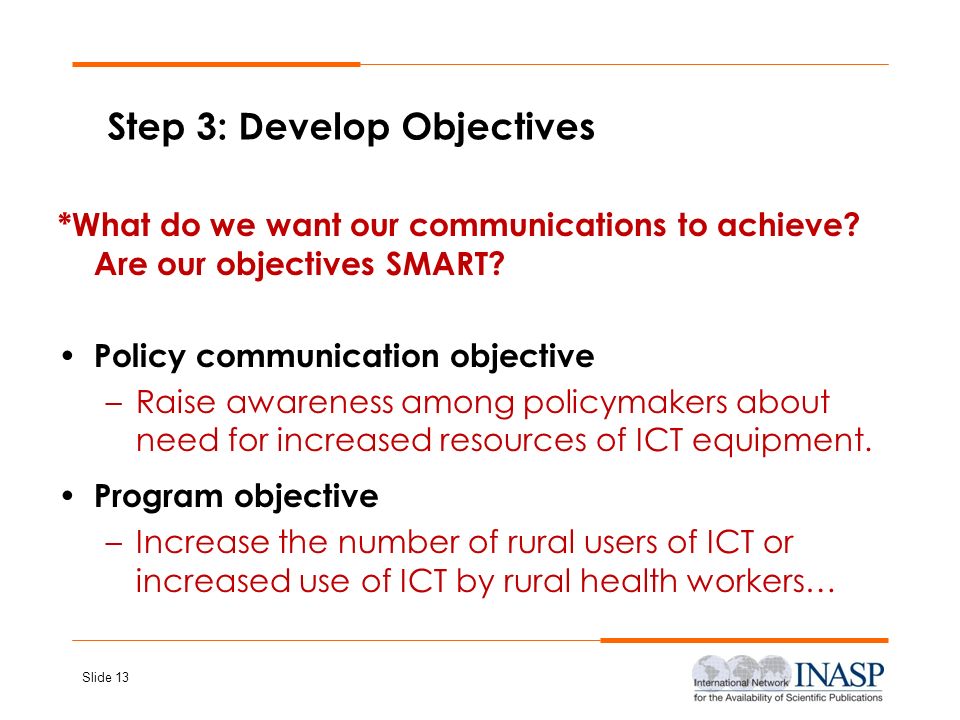 Step 3: Develop Objectives