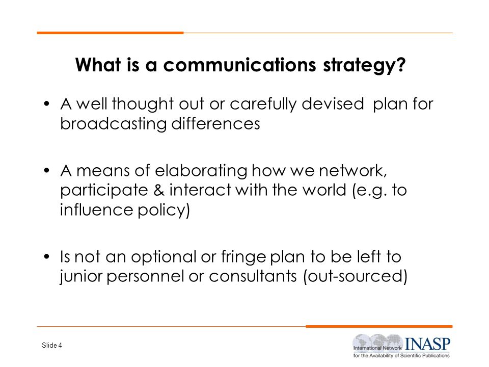 What is a communications strategy