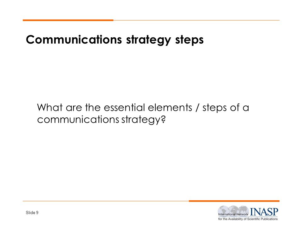 Communications strategy steps