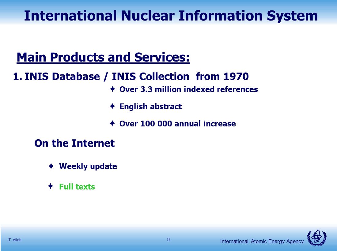 International Nuclear Information System (INIS) - ppt video online download