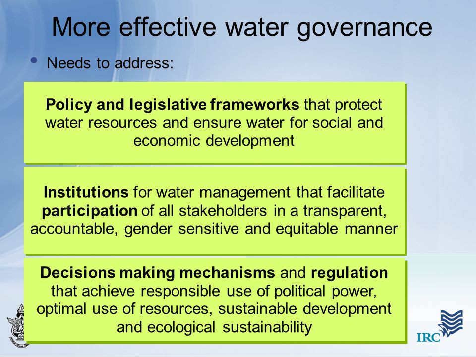 More effective water governance