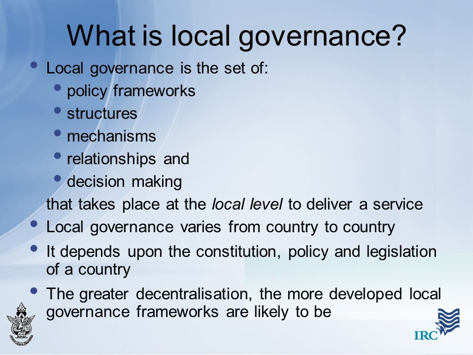 What is local governance