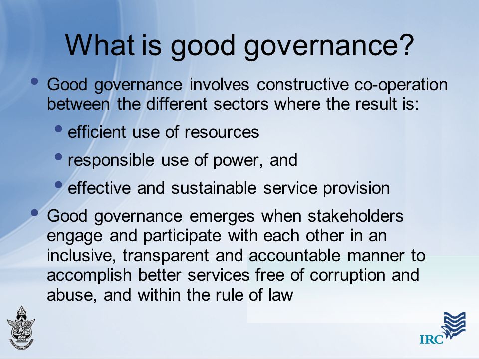 What is good governance