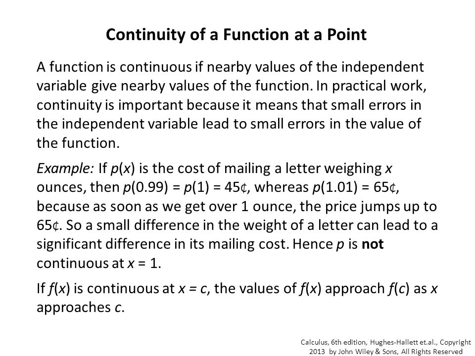 Continuity of a Function at a Point