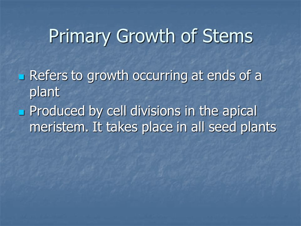 Primary Growth of Stems