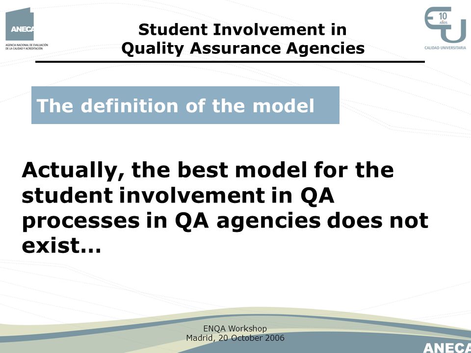 Student Involvement in Quality Assurance Agencies