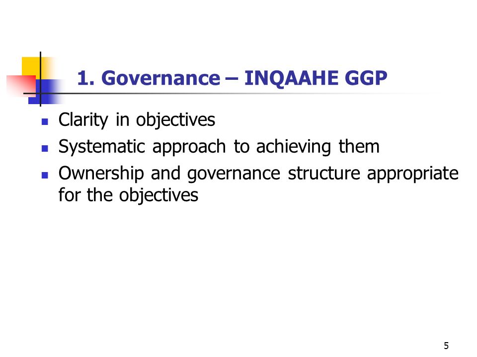 1. Governance – INQAAHE GGP