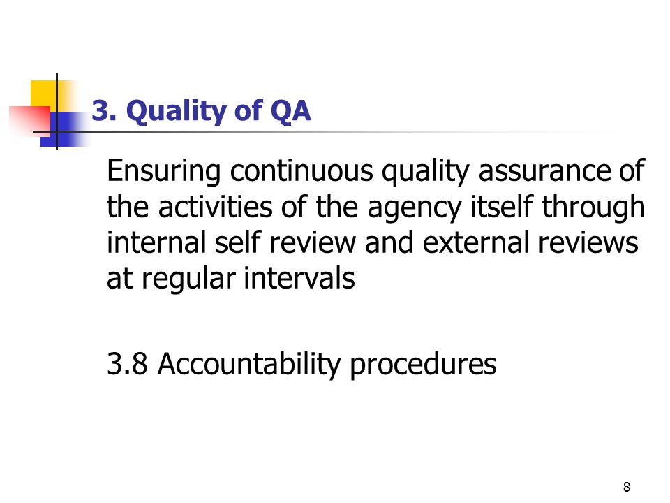 3.8 Accountability procedures