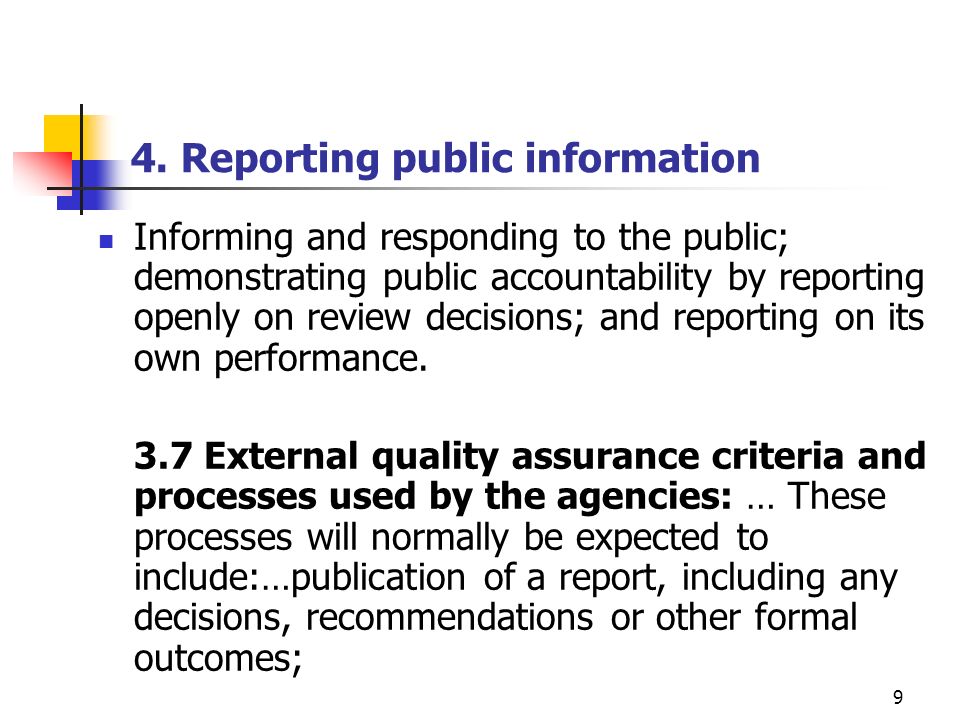4. Reporting public information